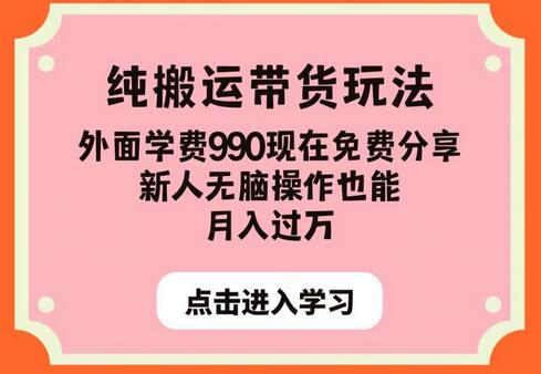 纯搬运带货玩法免费分享，新人轻松月入过万-无双副业
