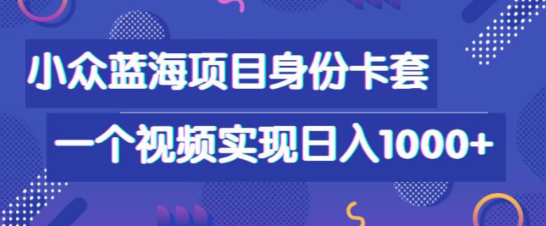 身份卡套项目：冷门蓝海产品，日入1000+的赚钱机会-无双副业