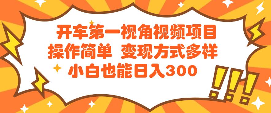 开车第一视角视频项目操作简单变现多样小白日入300-无双副业