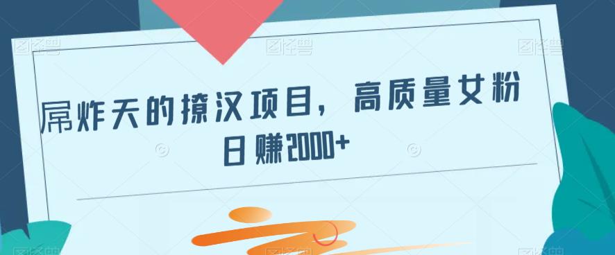 高质量女粉撩汉项目，日赚2000+的暴利蓝海-无双副业
