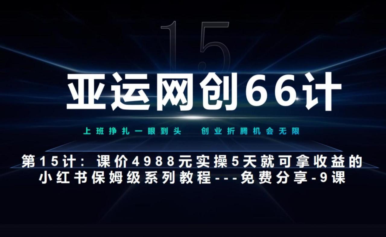 小红书实战综合标杆式实操作业总结与玩法-无双副业
