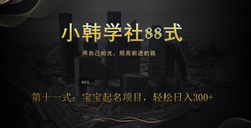 宝宝起名项目：轻松日入300+的创业指南-无双副业