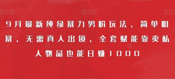 小红书男粉变现纯绿玩法，无需出镜日赚1000-无双副业