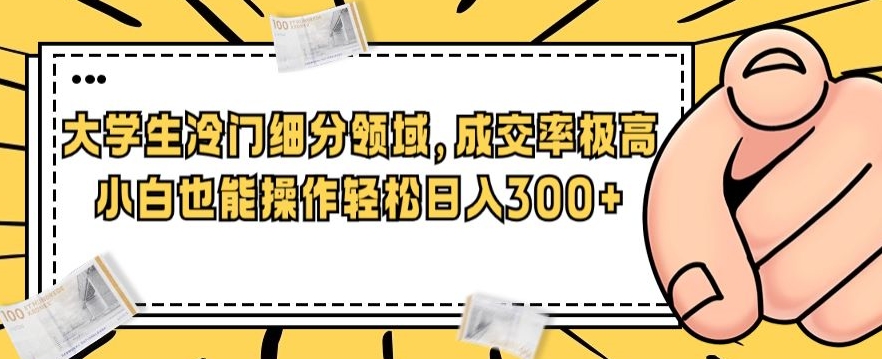 大学生冷门细分领域，高成交率轻松日入300+-无双副业