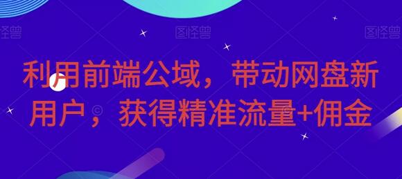 前端公域引流带动网盘新用户，精准流量与佣金双收益玩法-无双副业