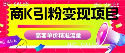 商K引粉变现项目：高客单价精准流量策略-无双副业