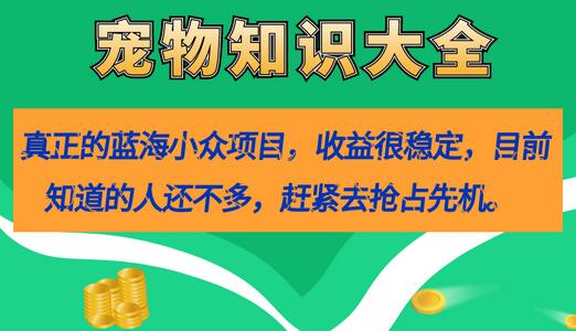 宠物知识大全：蓝海小众项目的稳定收益指南-无双副业