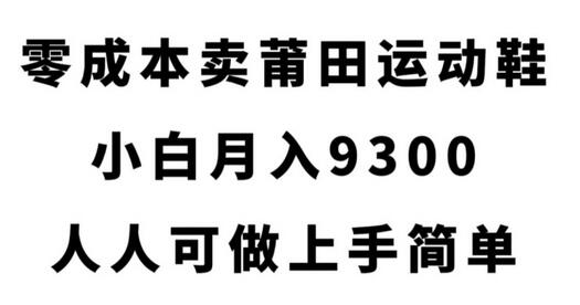 零成本卖莆田运动鞋，小白月入9300，上手简单-无双副业