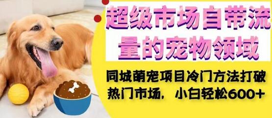 同城萌宠项目冷门方法打破热门市场，小白轻松600+-无双副业