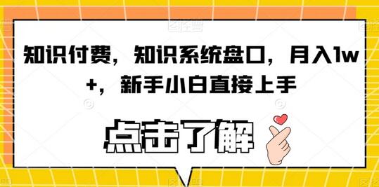 知识付费盘口变现，新手小白月入1w+轻松上手-无双副业