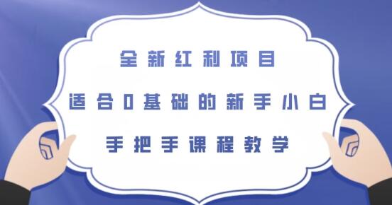 全新红利项目，适合0基础新手的手把手课程教学-无双副业