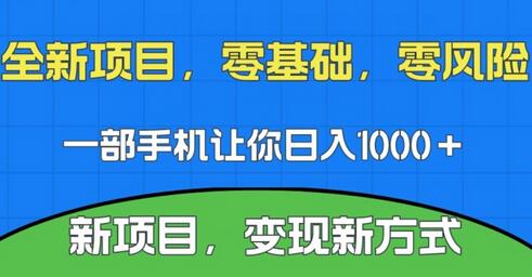 一部手机日入1000+，无门槛操作新项目-无双副业