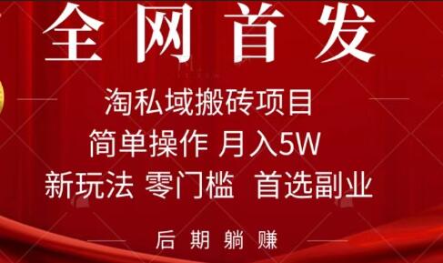 淘私域搬砖项目：利用信息差月入5W，轻松操作躺赚-无双副业