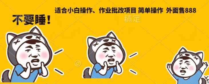 适合小白操作的作业批改项目，简单易上手-无双副业