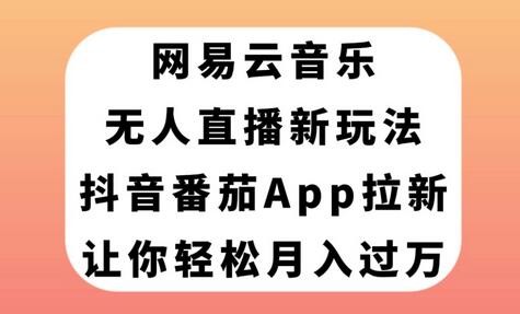 网易云音乐无人直播与抖音番茄APP拉新，轻松实现月入过万-无双副业