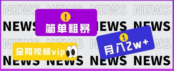 零成本高回报的全网视频VIP掘金项目，月入2万+-无双副业