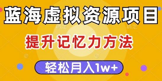 蓝海虚拟资源项目：提升记忆力方法与多种变现方式-无双副业