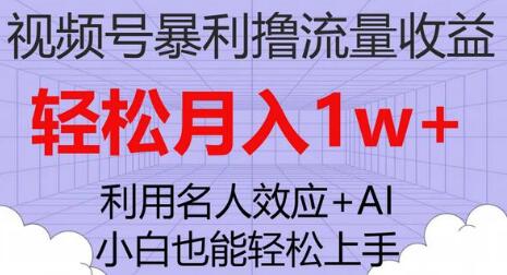 视频号流量变现项目，小白轻松月入过万-无双副业