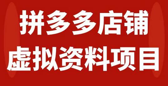 拼多多店铺虚拟项目操作指南，轻松月入1000+-无双副业