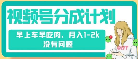 视频号分成计划：无需剪辑搬运，轻松月入1-2k-无双副业