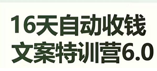 16天自动收钱文案特训营6.0，轻松掌握自动收钱技巧-无双副业