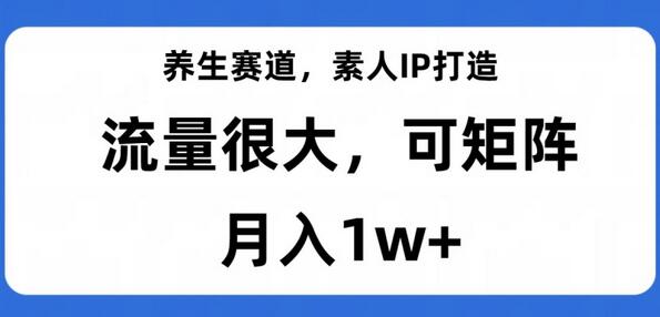 素人IP打造：养生赛道流量大，月入1w+的矩阵策略-无双副业