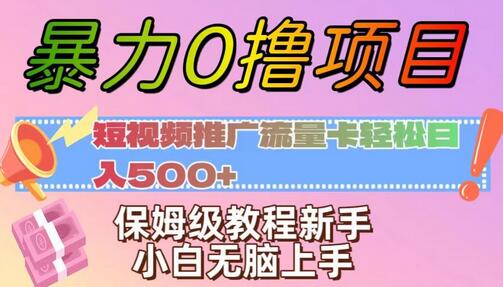短视频推广流量卡项目：新手轻松日入500+保姆教程-无双副业