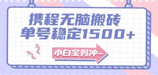 无门槛搬砖项目玩法，单号月入1500+，矩阵操作收益更高-无双副业