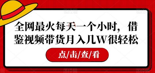 每天一小时借鉴视频带货轻松月入几万-无双副业