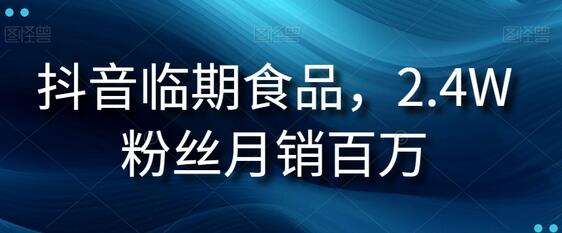 抖音临期食品项目：2.4万粉丝月销百万的成功秘诀-无双副业