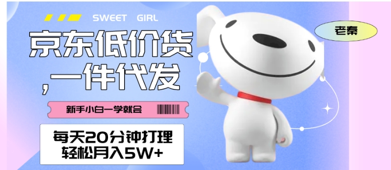 每天20分钟打理京东低价货，一件代发轻松月入5W＋-无双副业