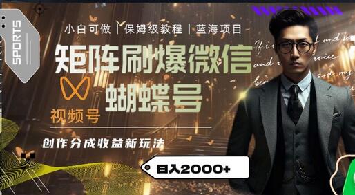 微信视频号创作者分成计划新玩法，日入2000+-无双副业