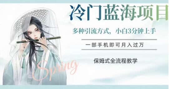 冷门蓝海项目：汉服赛道全流程教学，小白快速上手-无双副业