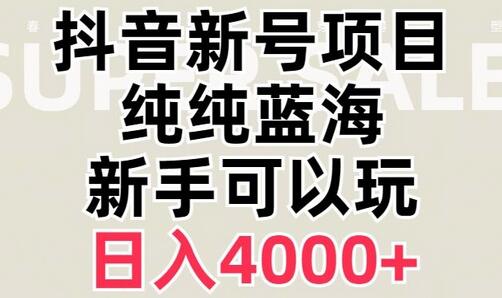 抖音蓝海赛道新账号日入4000+的秘诀-无双副业