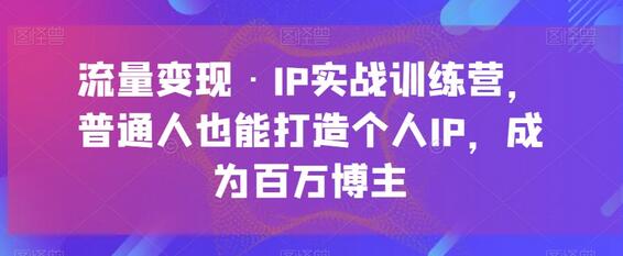 流量变现与个人IP打造实战训练营，助你成为百万博主-无双副业