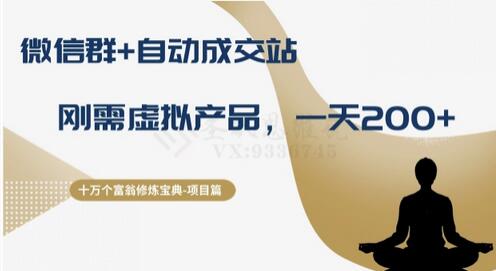 微信群与自动成交站结合，刚需虚拟产品日赚200+-无双副业