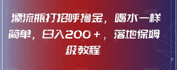 漂流瓶打招呼轻松赚钱，日入200+保姆级教程-无双副业