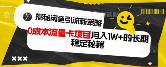 闲鱼0成本流量卡项目：月入1W+的长期稳定秘籍-无双副业