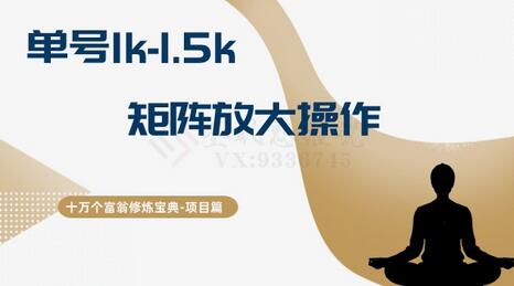 单号月入1k-1.5k的小红书矩阵放大操作指南-无双副业