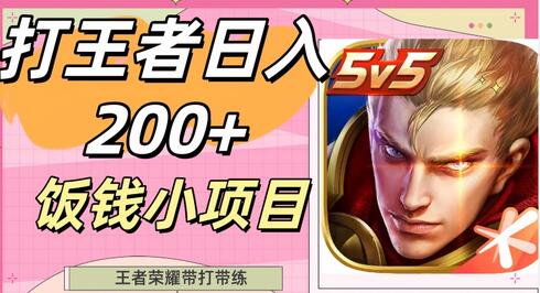 王者荣耀带打带练项目，轻松日入200+-无双副业