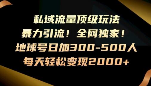 地球号日加300-500人，私域流量顶级玩法，轻松变现2000+-无双副业