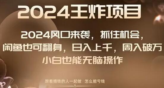 2024风口项目：闲鱼轻松赚钱，小白也能日入上千-无双副业