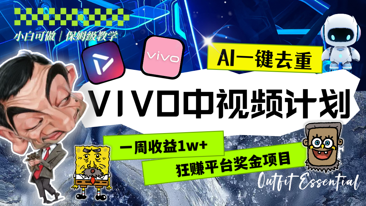 VIVO中视频计划：AI一键去重，轻松赚取平台奖金-无双副业