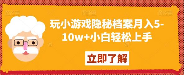 隐秘档案小游戏月入5-10万，小白轻松上手-无双副业