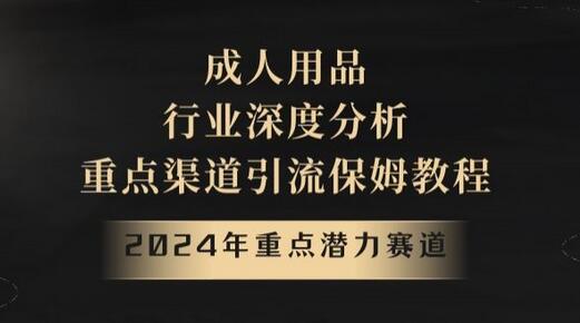 2024年成人用品行业深度分析及引流教程-无双副业