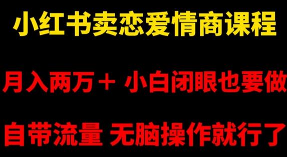 小红书恋爱情商课程销售指南，月入两万+，轻松上手-无双副业