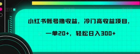 小红书账号收益项目，冷门高收益轻松日入300+-无双副业