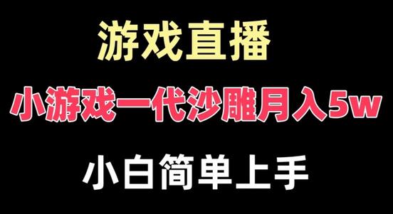 玩小游戏一代沙雕月入5w，快速变现高级教学-无双副业