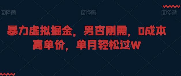 暴力虚拟掘金：男杏刚需市场的高单价0成本项目-无双副业