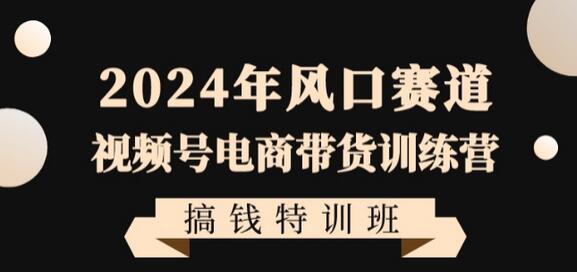 2024年视频号电商带货训练营，快速入局自媒体电商-无双副业